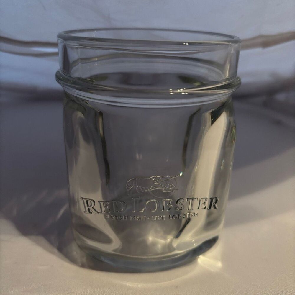 Red Lobster Mason Jar Style Drinking Glass